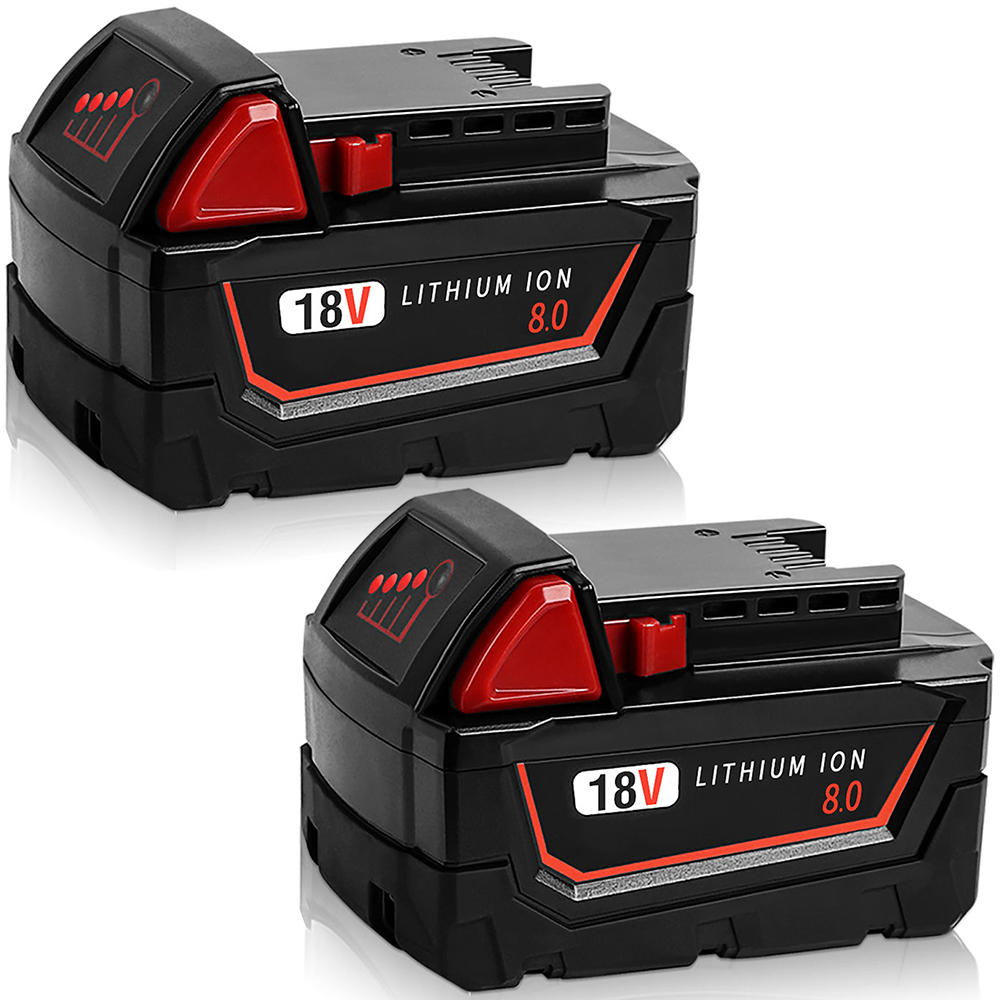 2-Pack M18 6Ah Extended Lithium Batteries For Milwaukee Tools - 48-11-1880 Compatible