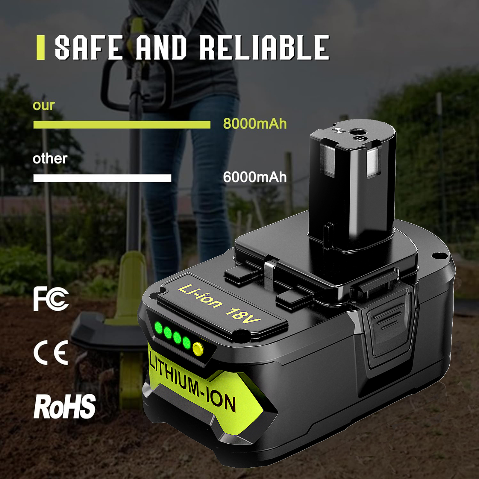Dewalt Battery 20v 18V Lithium Battery RB18L25 For Ryobi