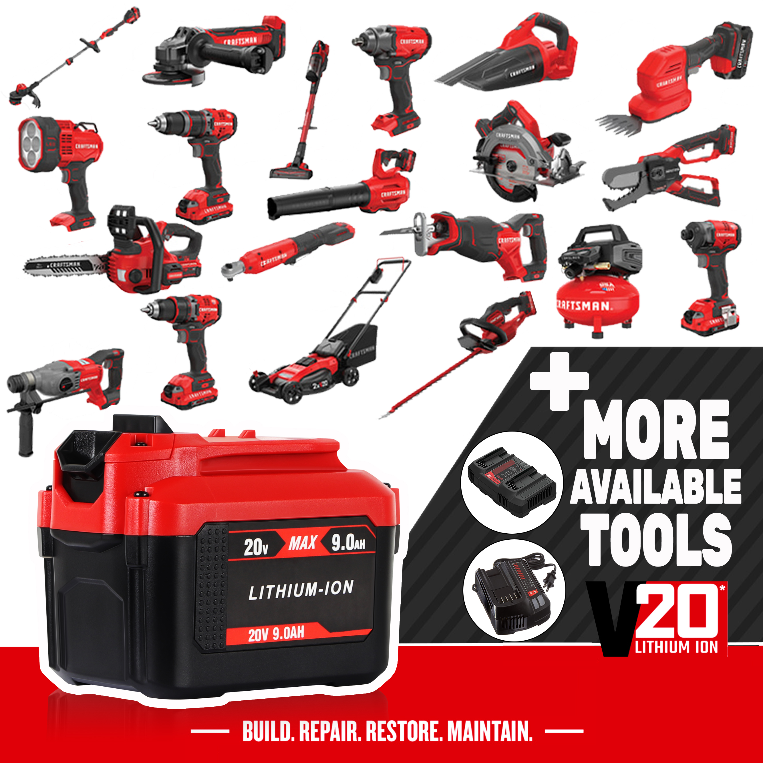 20V 9.0AH For Craftsman 20 Volt MAX Li-ion Battery CMCB204 CMCB202 CMCB201