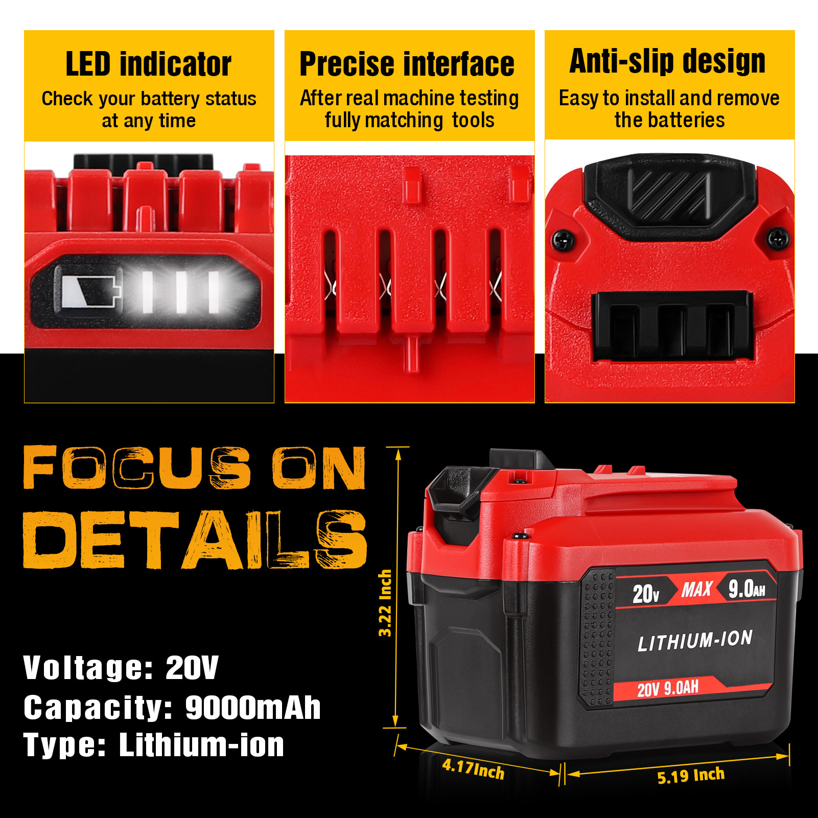 20V 9.0AH For Craftsman 20 Volt MAX Li-ion Battery CMCB204 CMCB202 CMCB201